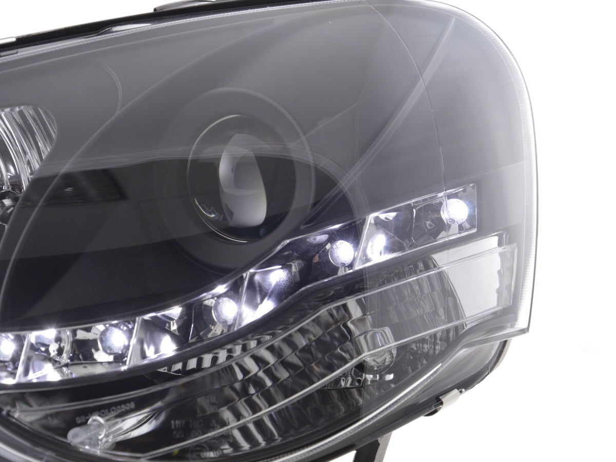 Scheinwerfer Set Daylight LED TFL-Optik VW Polo Typ 9N3 05-09 schwarz für Rechtslenker Scheinwerfer Set Daylight LED TFL-Optik VW Polo Typ 9N3 05-09 schwarz für Rechtslenker